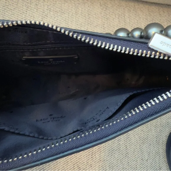 Kate Spade Madison Faux Pearl Medium Convertible Crossbody Parisian Navy Purse - Picture 6 of 10